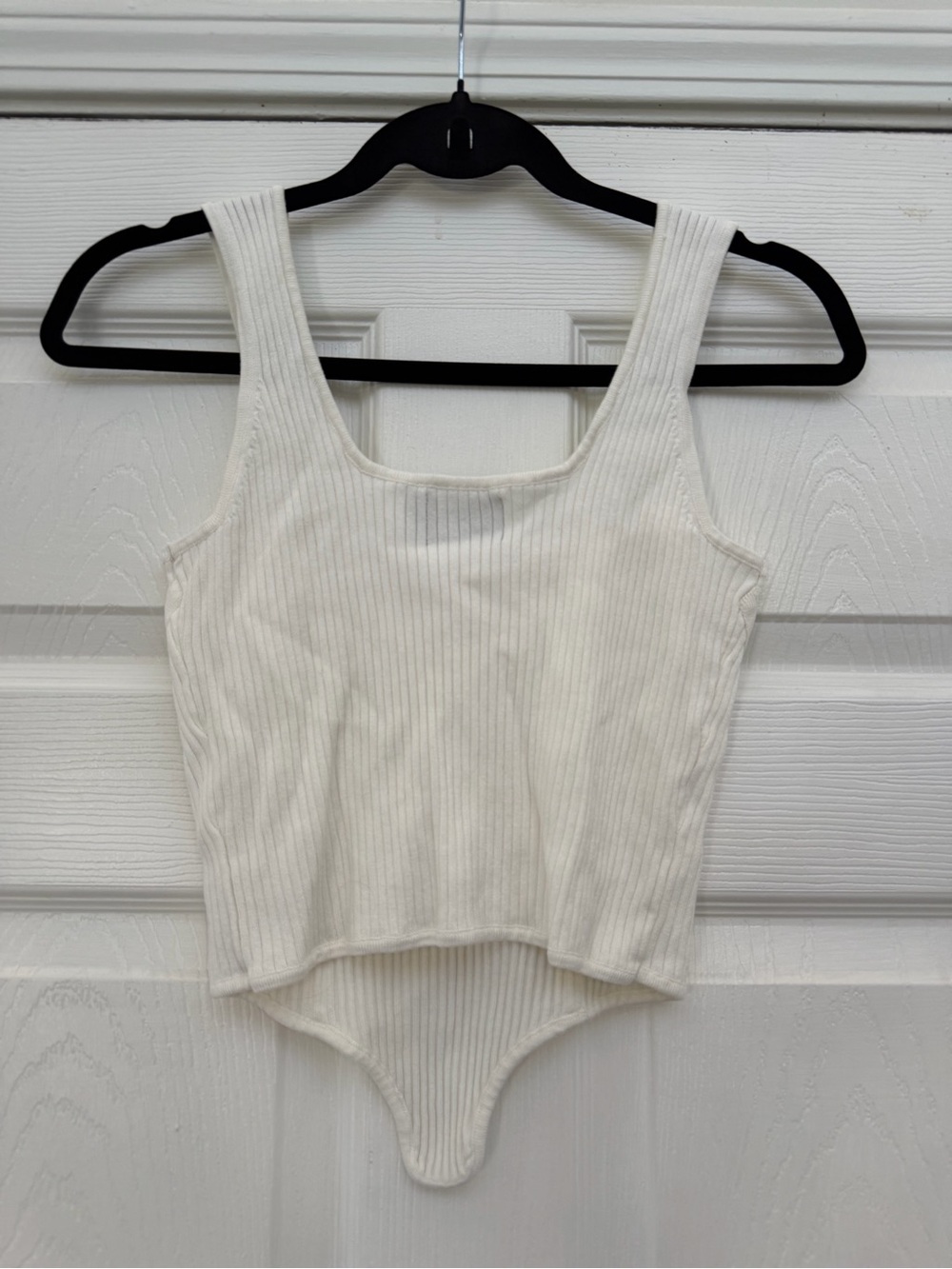 ASOS Ribbed Cream One-Piece Tank - Picture 2 of 2